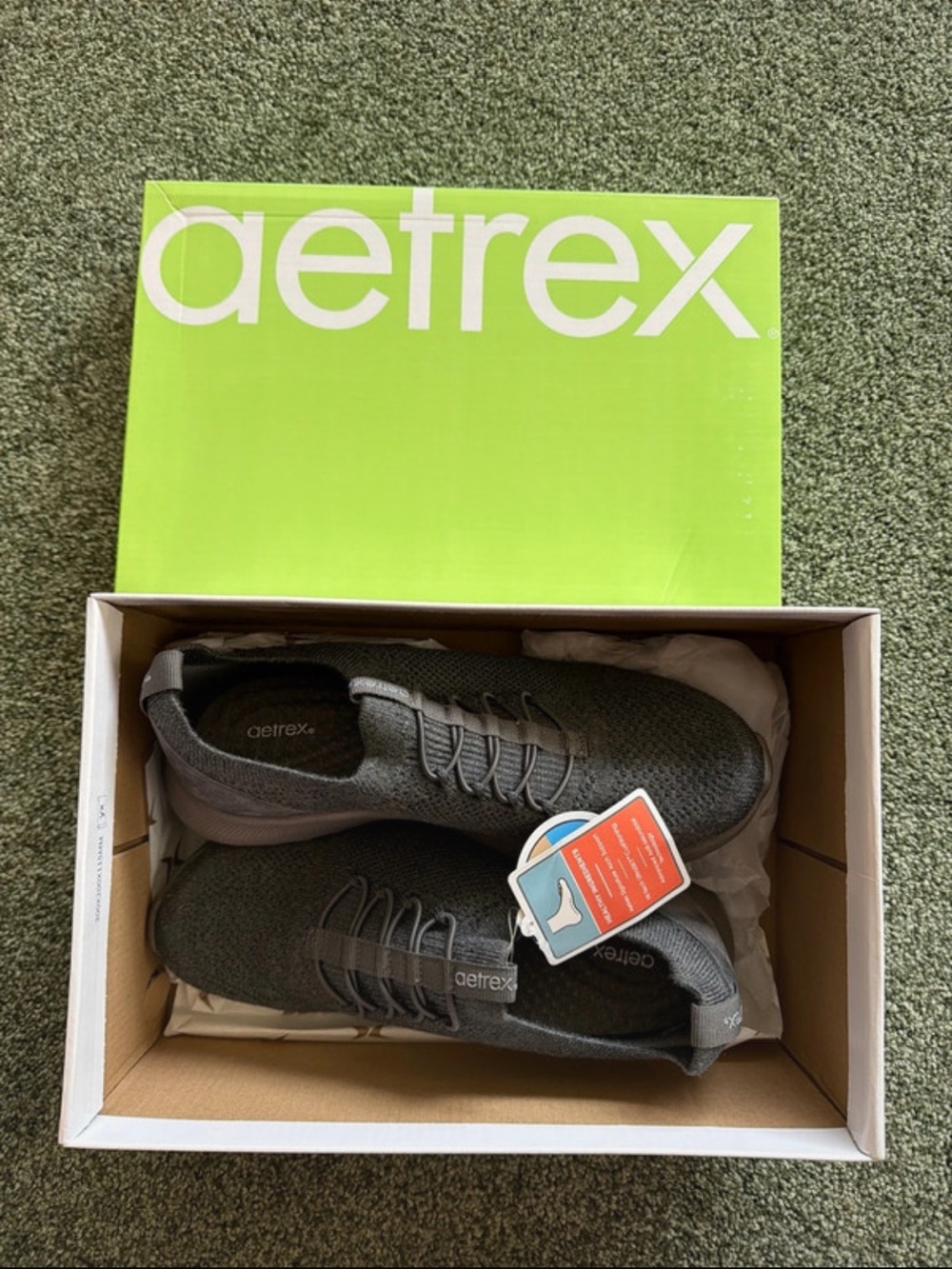Aetrex Gray Knit Athletic Slip-On Sneakers